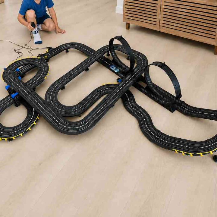 Dual Lane 11.8M Electric Racing Track Set With 4 Cars &amp; Speed Controllers