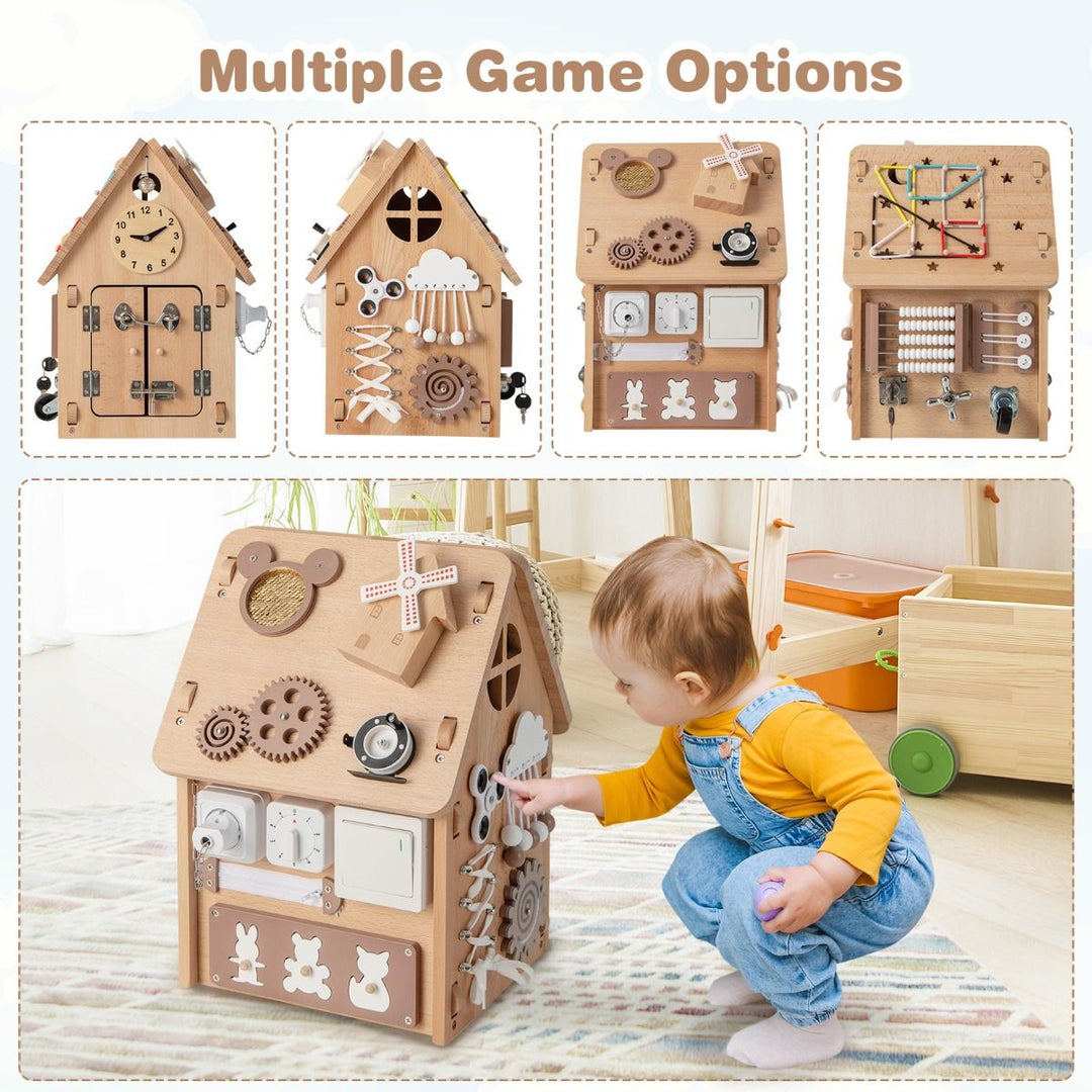Busy Board House Toddler Activity Busy House Beech Wood Neutral