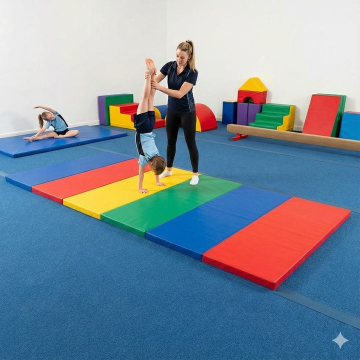 Colour Block TriFold Kid's Multi Use Play and Gymnastic Mat
