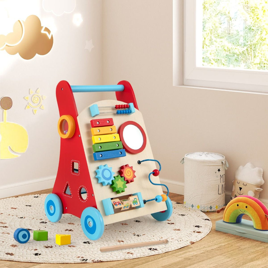 Baby Toddler Wooden Activity Walker Pusher