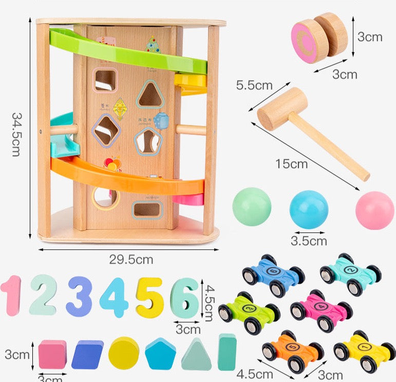 Interactive Toddler Activity Center | Multi Layer Car Track