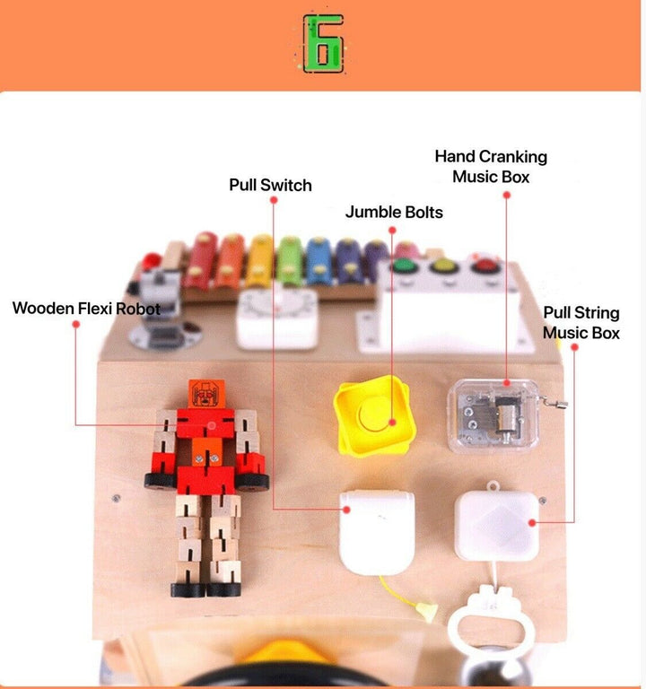 Montessori Wooden Busy Board House Sensory Board Play House 37 In 1