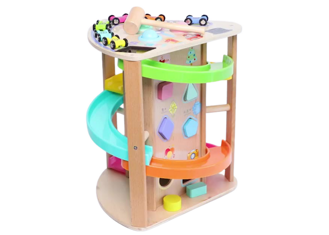 Interactive Toddler Activity Center | Multi Layer Car Track
