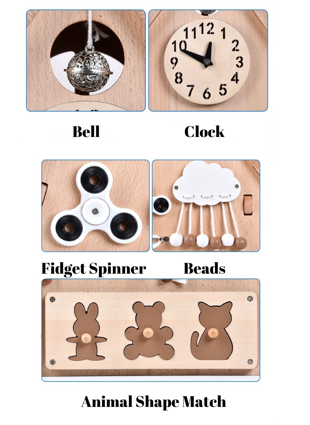 Busy Board House Toddler Activity Busy House Beech Wood Neutral