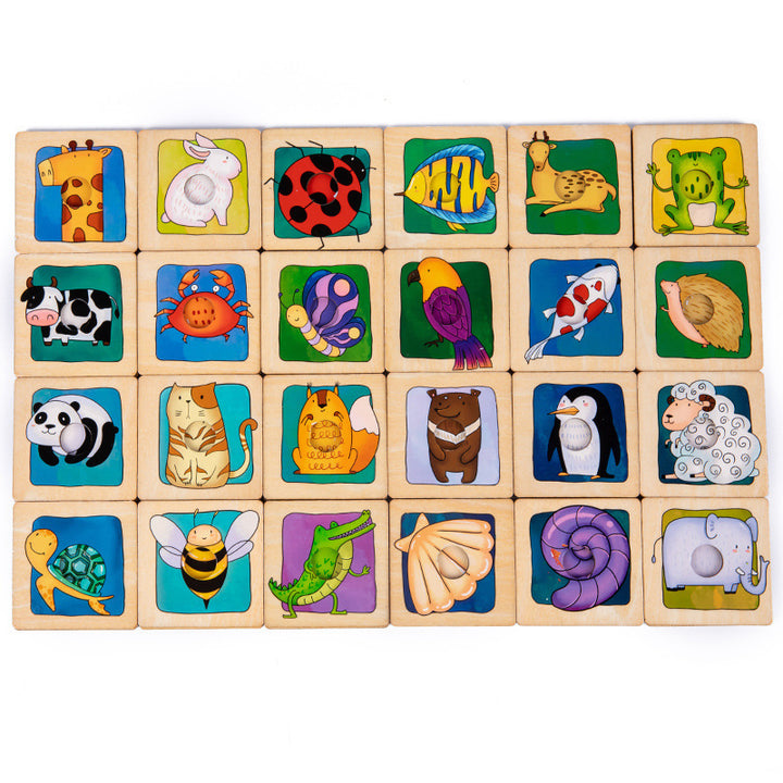 Wooden Animal Pattern Shadow Matching Game