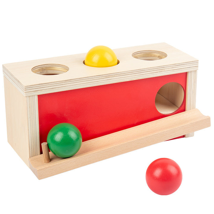 Montessori Object Permanence Box – Pounding Ball Box with 3 Balls