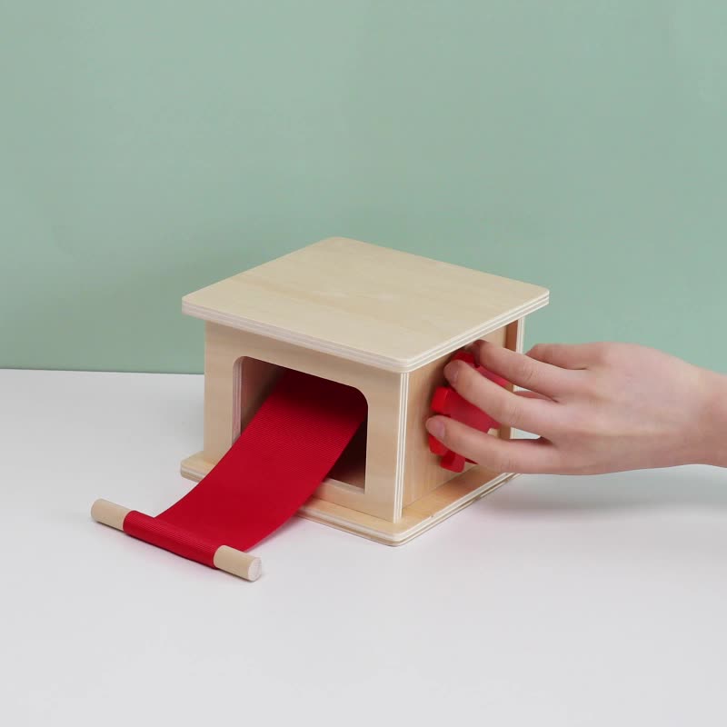 Montessori Wooden Pulling and Winding Box