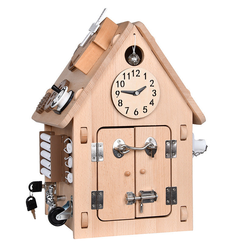 Busy Board House Toddler Activity Busy House Beech Wood Neutral