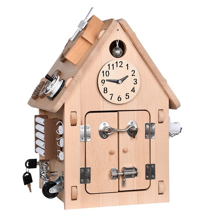 Busy Board House Toddler Activity Busy House Beech Wood Neutral