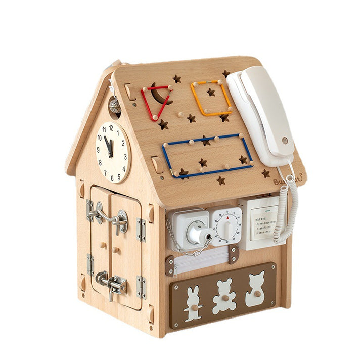 Busy Board House Toddler Activity Busy House Beech Wood Neutral