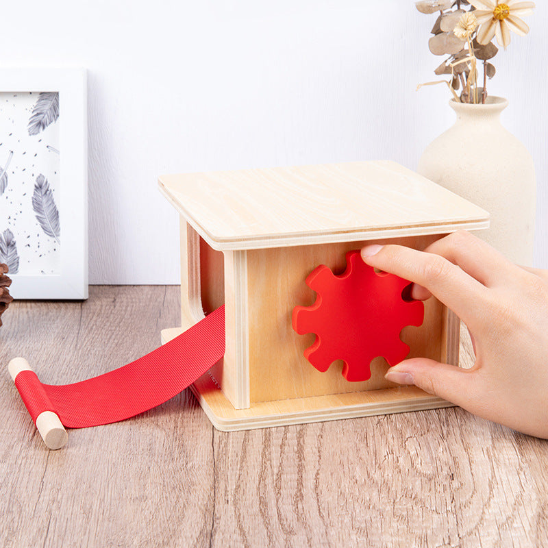 Montessori Wooden Pulling and Winding Box