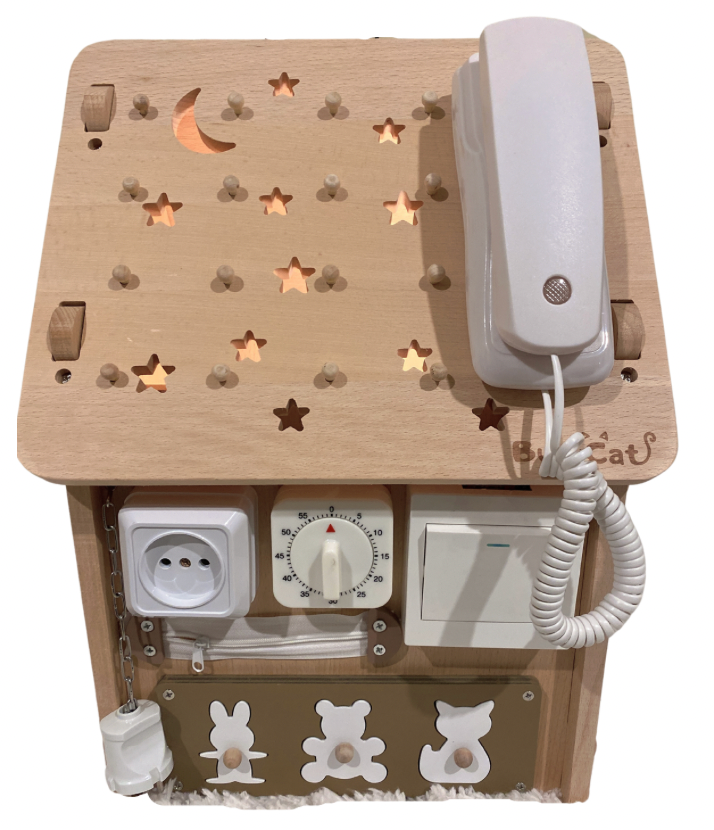 Busy Board House Toddler Activity Busy House Beech Wood Neutral