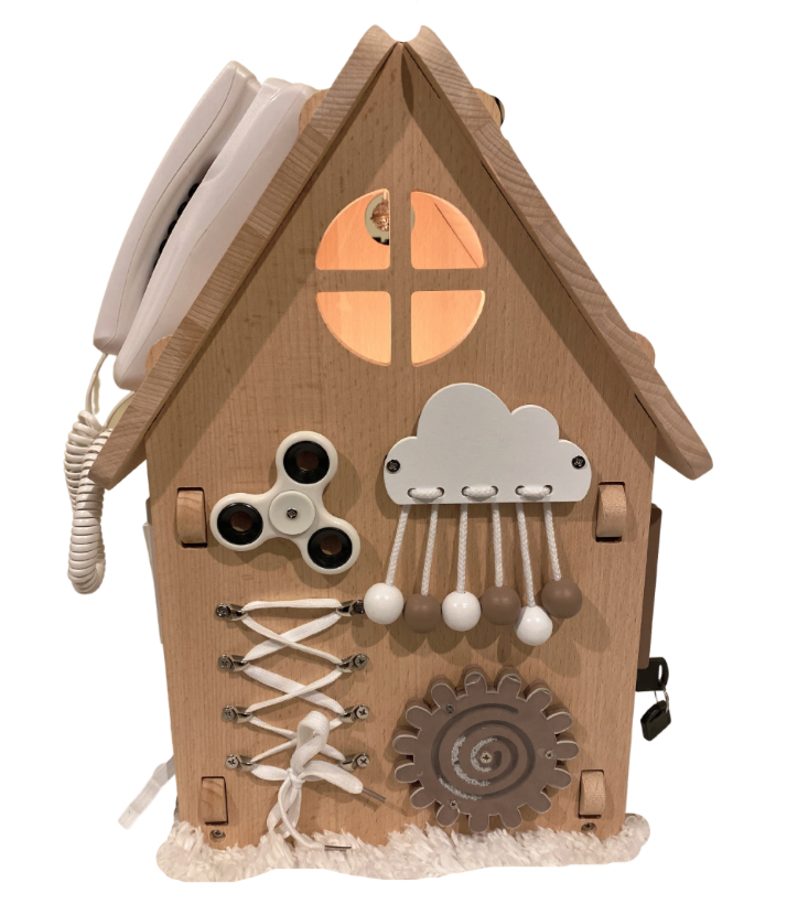 Busy Board House Toddler Activity Busy House Beech Wood Neutral