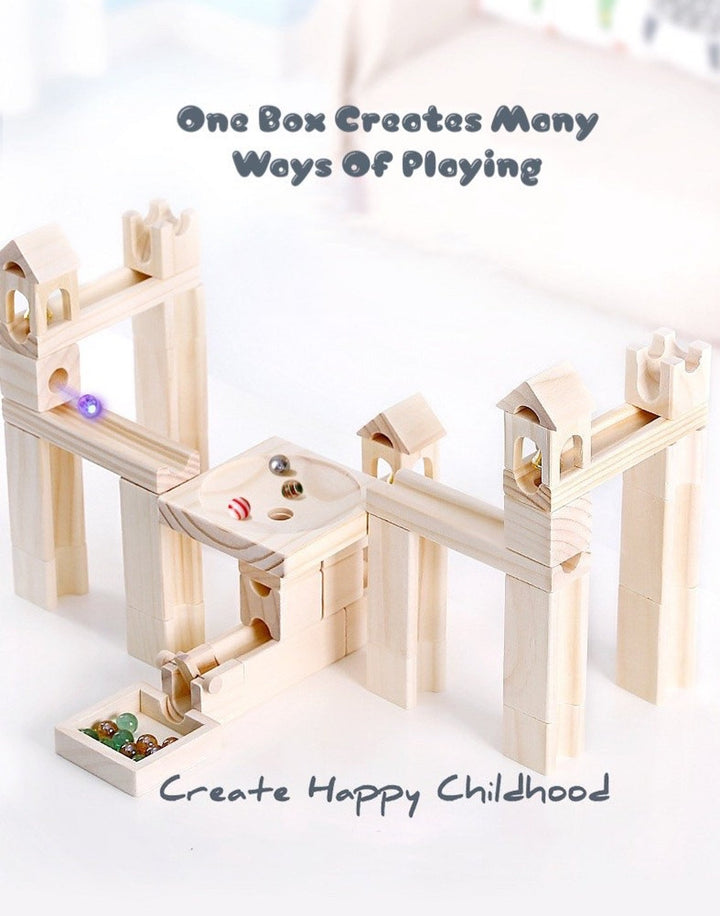 Wooden Marble Run Set 80Pcs