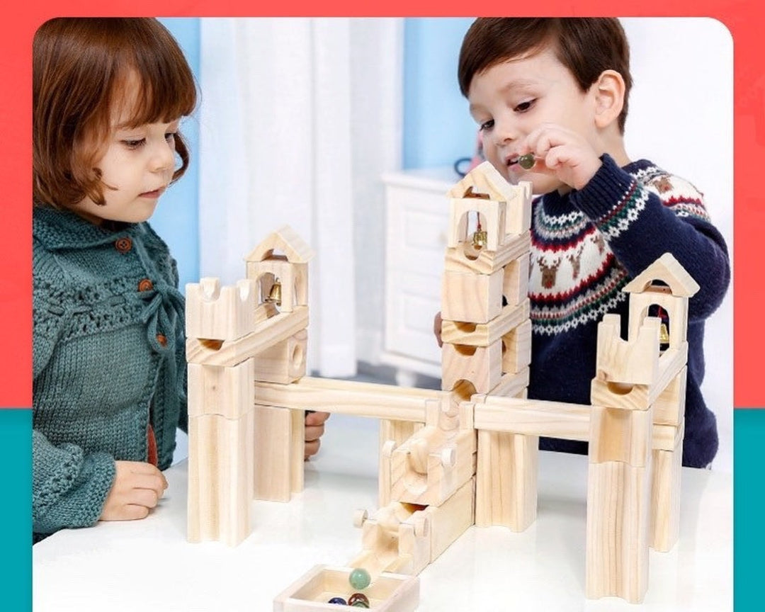 Wooden Marble Run Set 80Pcs