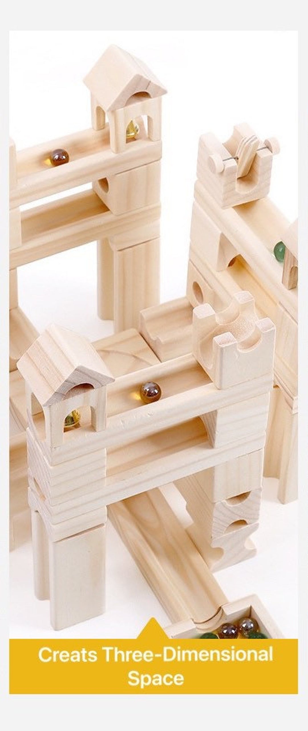 Wooden Marble Run Set 80Pcs